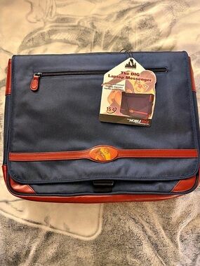 Mobile Edge The DIG Laptop Messenger Bag Computer Bag Blue & Brown NWT